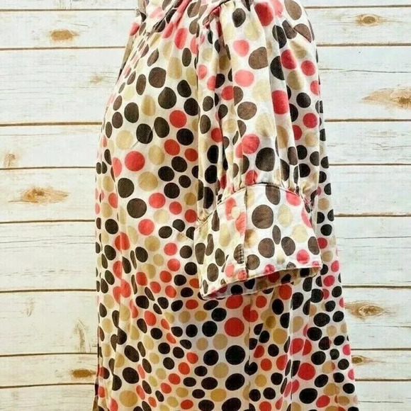 APT. 9 Women Short Sleeve Button Down Collared Brown Polka Dots Shirt Plus Sz 1X - Picture 3 of 12